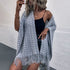 Polyester Yarn Crocheted Hollow Knitted Tassel Cape And Shawl Sweater Women's Cardigan - O Retalho