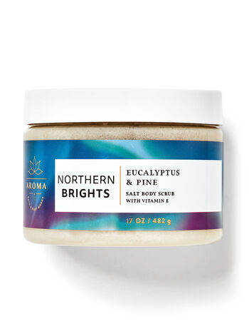Aroma Brights do Norte: Pinheiro Eucalipto Esfoliação corporal com sal - O Retalho