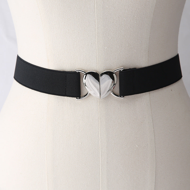 Elastic Stretch All-matching Love Buckle Thin Belt - O Retalho