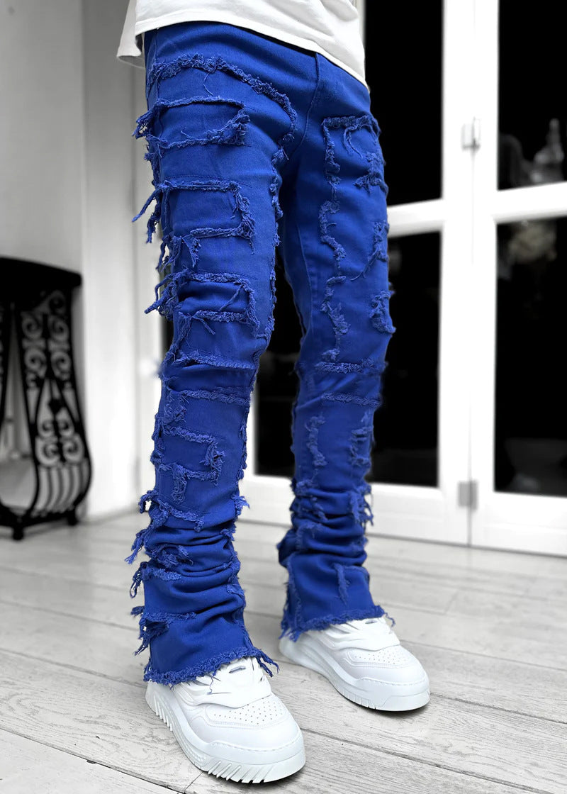 Jeans semi rasgada de Algodao masculino - O Retalho