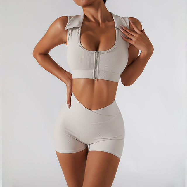 Conjunto de Ginástica com Zíper - Estilo e Conforto com Toque Moderno para Mulheres - O Retalho