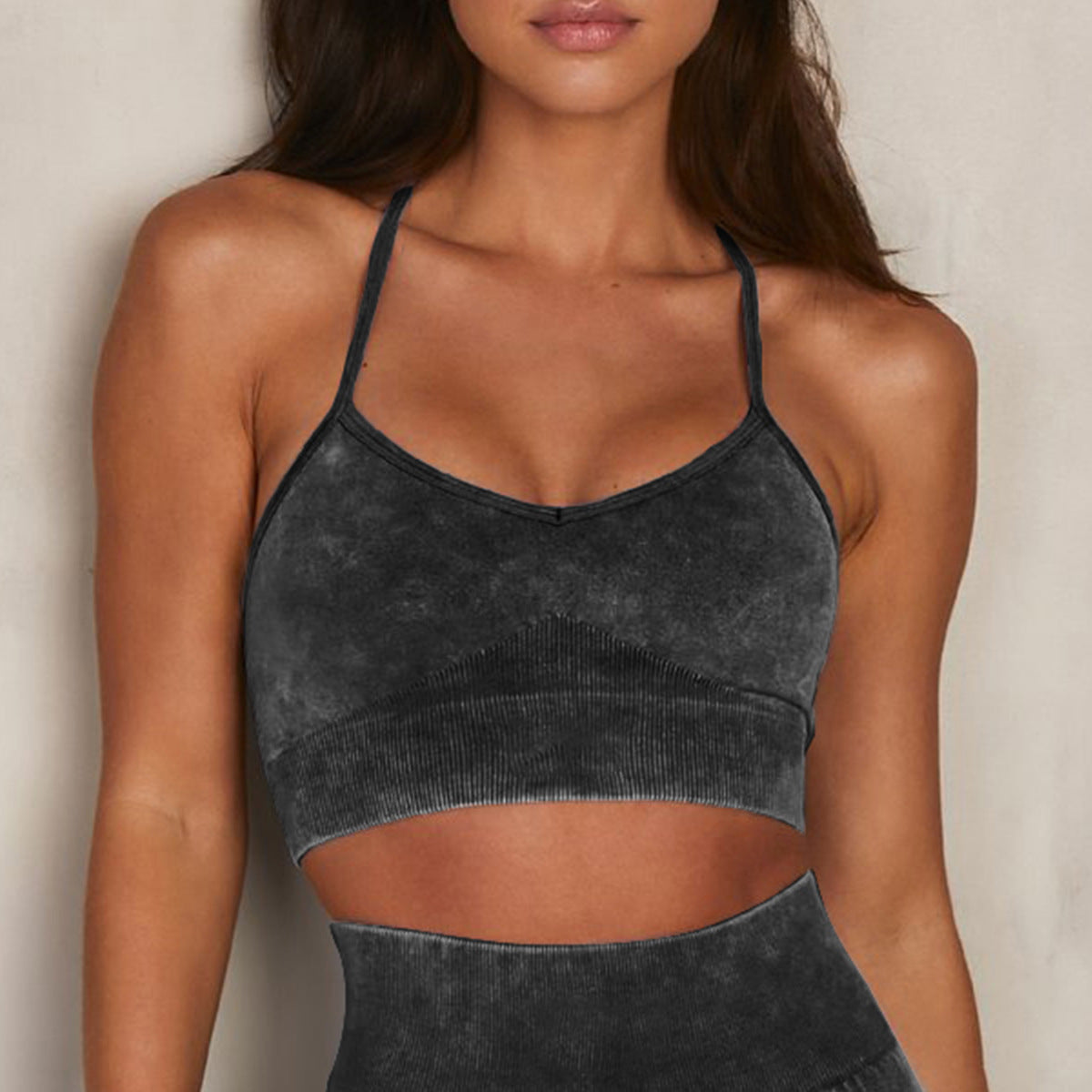 Conjunto de Roupas de Yoga em Denim sem Costura - Conforto e Estilo - O Retalho