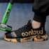 Sapatos de trabalho com biqueira de aço indestrutível para homens com estampa de letras - O Retalho
