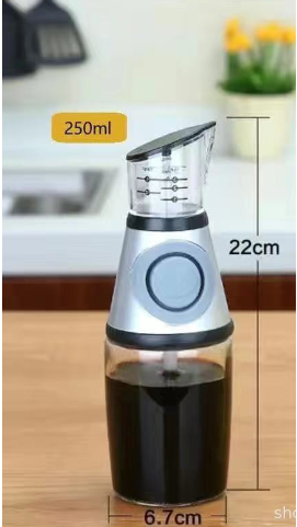 Garrafa de Vidro Medidora de 500ml - Garrafa de Óleo e Molho de Soja para Utensílios de Cozinha - O Retalho