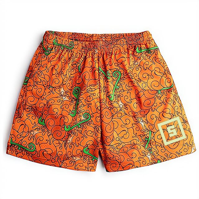 Shorts Esportivos de Anime para Homens - Devil Fruit Manga para Treinos na Academia - O Retalho