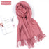 Women's Solid Color Lambswool Fringe Bib - O Retalho