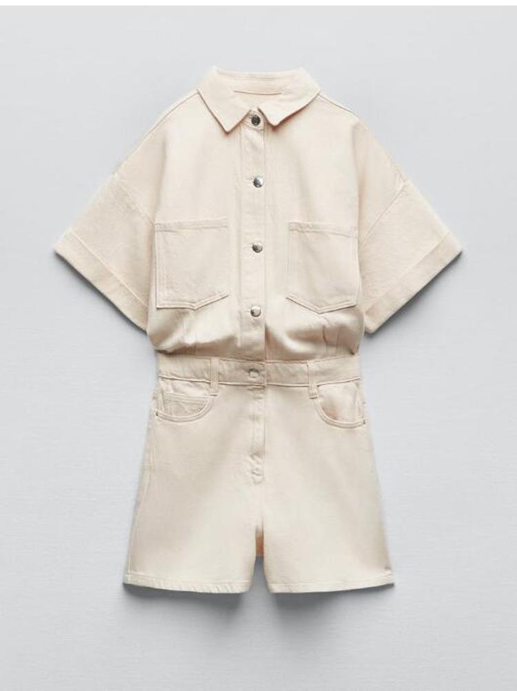 Novo Macacão de jeans Multicolorido de Moda Casual - O Retalho