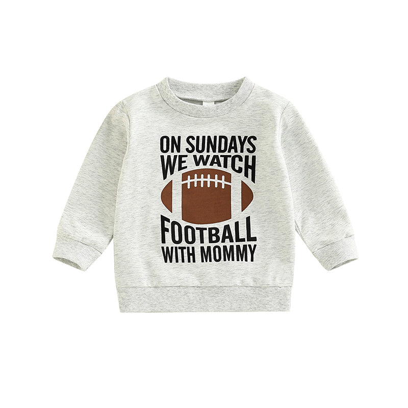 Kids Rugby Letters Print Pullover Long Sleeve Sweatshirt - O Retalho