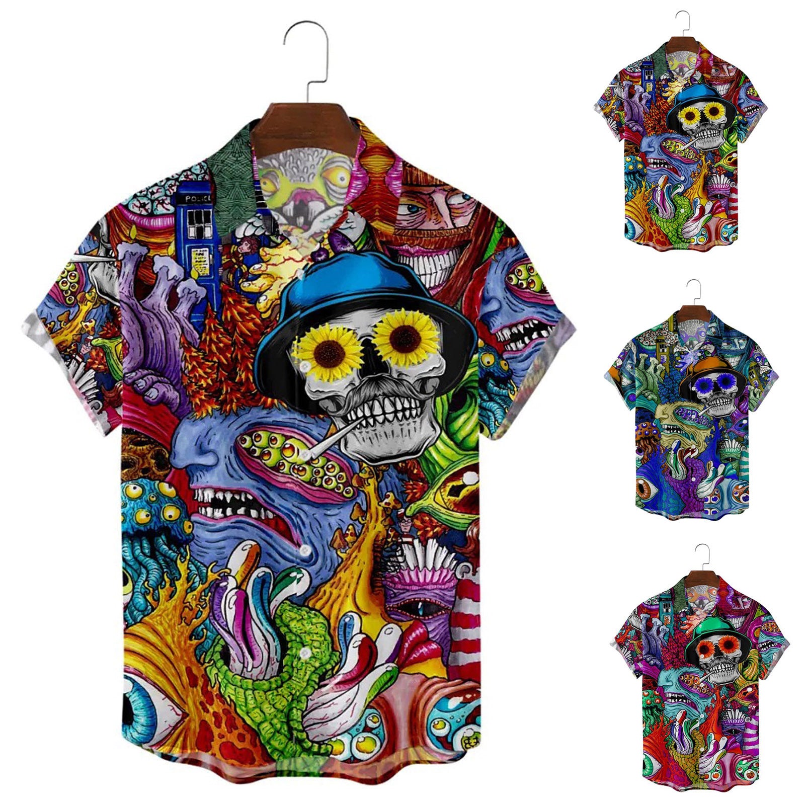 ☠️Camisa masculina de Halloween - O Retalho