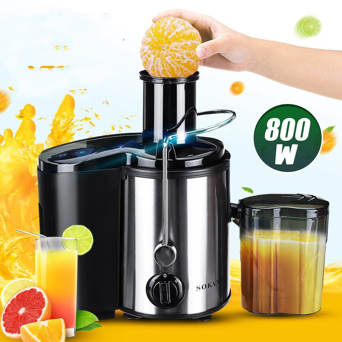 Extrator de Sumo de 800W - Potente e Prático para Sua Cozinha - O Retalho
