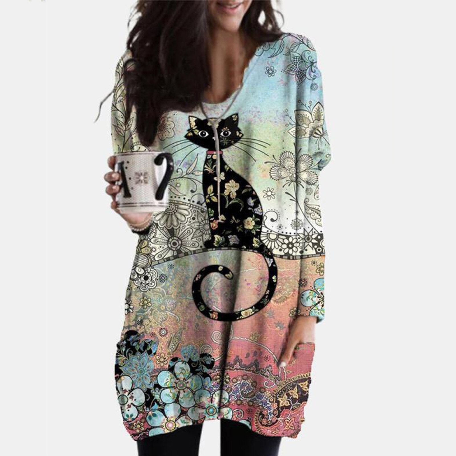 Ladies New Long Sleeve Dress - O Retalho