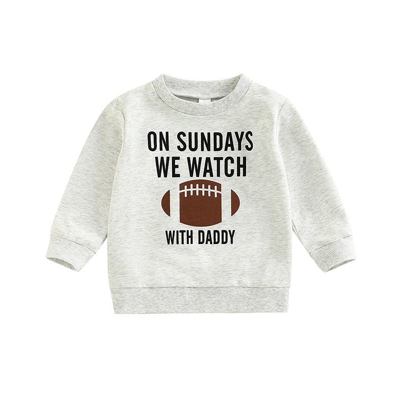 Kids Rugby Letters Print Pullover Long Sleeve Sweatshirt - O Retalho