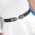 Spring And Summer Women's Thin Dress A Pair Of Buckles Elastic Waist Seal - O Retalho