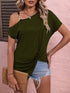 Blusa de Verão, Design Irregular, Tops Shirt. - O Retalho