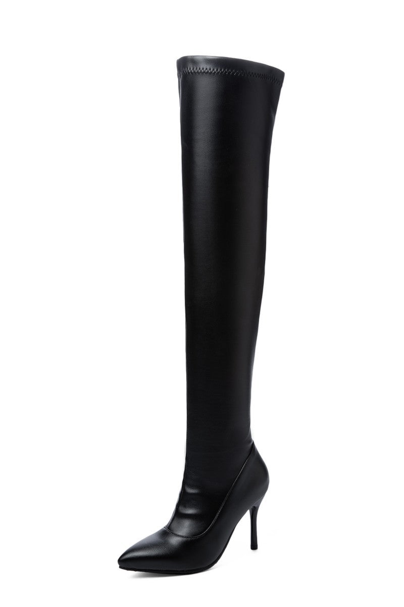 High Boots Women Stiletto High Heel Side Zipper Stretch - O Retalho