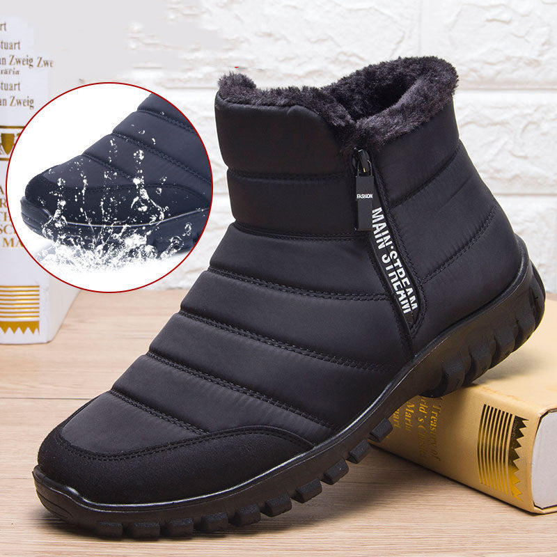 Botas de inverno para homens impermeáveis sapatos quentes com design de zíper - O Retalho