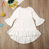 Vestidos elegantes infantil roupas de meninas com riscas - O Retalho