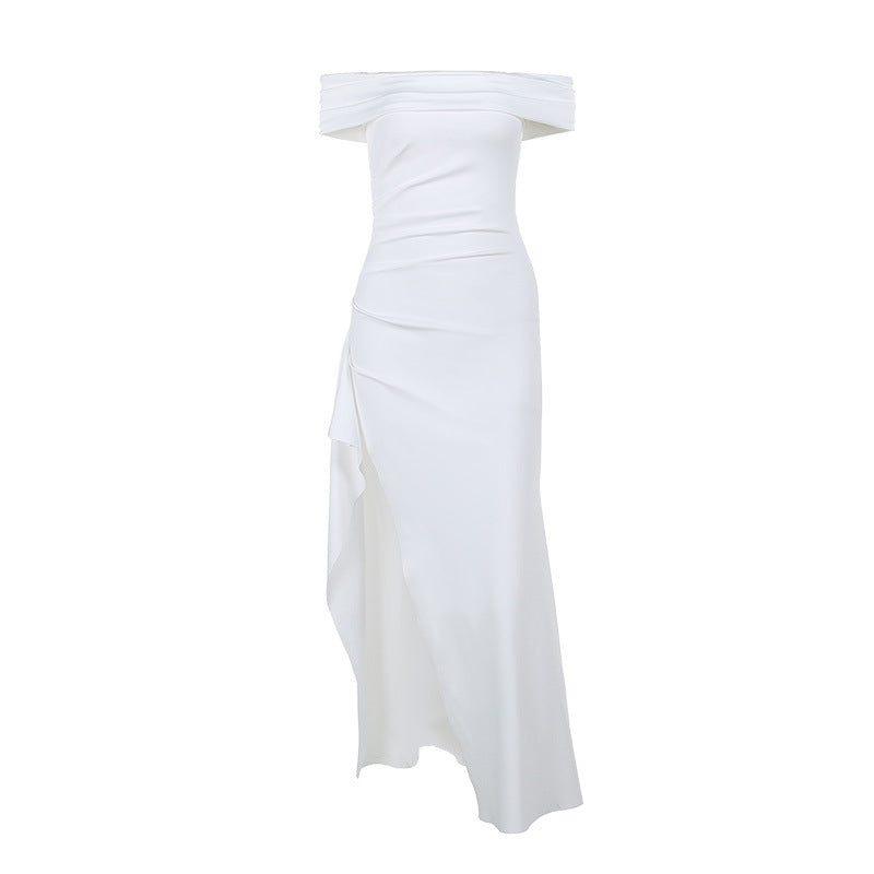 Vestido Elegante com racha na perna sem Mangas para Mulheres. - O Retalho