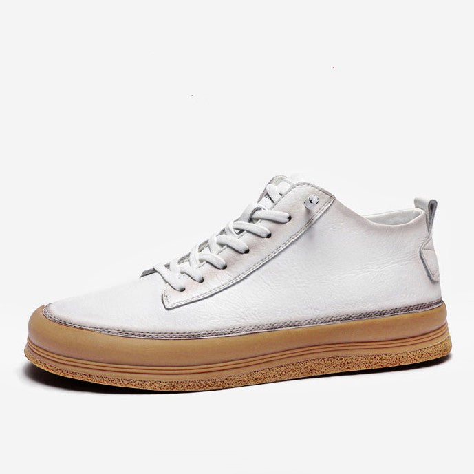 Sapatos casuais masculinos de couro com sola macia - O Retalho