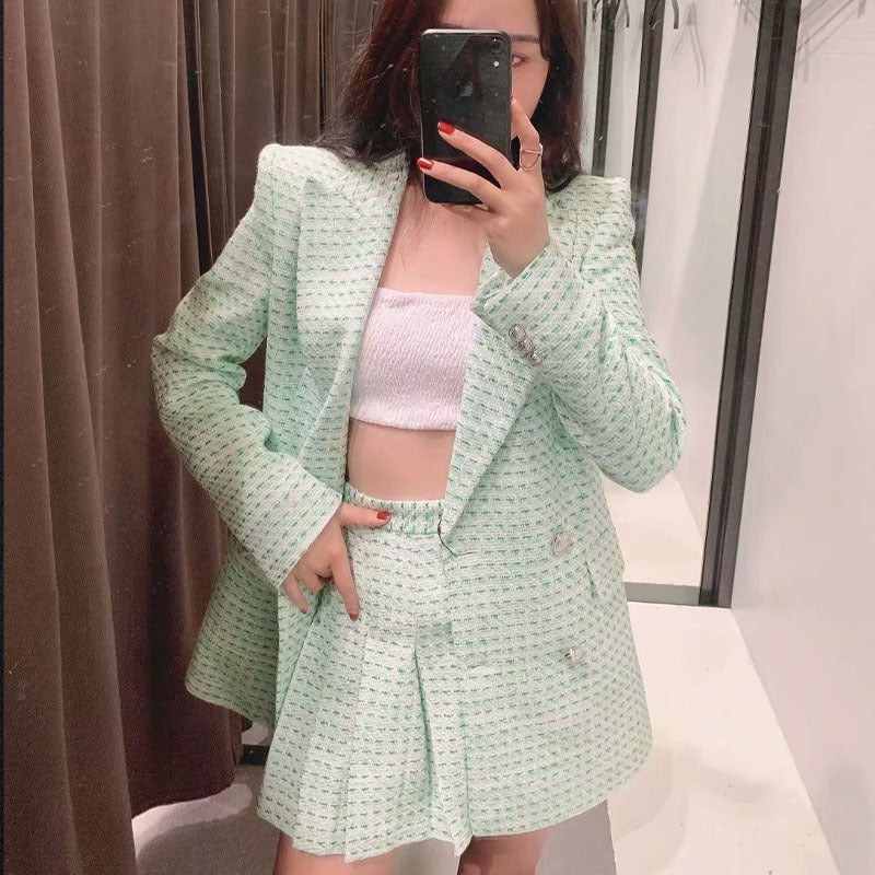 Blazer de textura xadrez - O Retalho