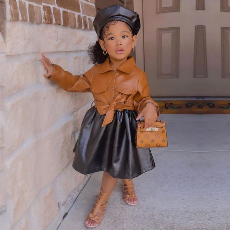 vestidos infantil de couro e elegante - O Retalho
