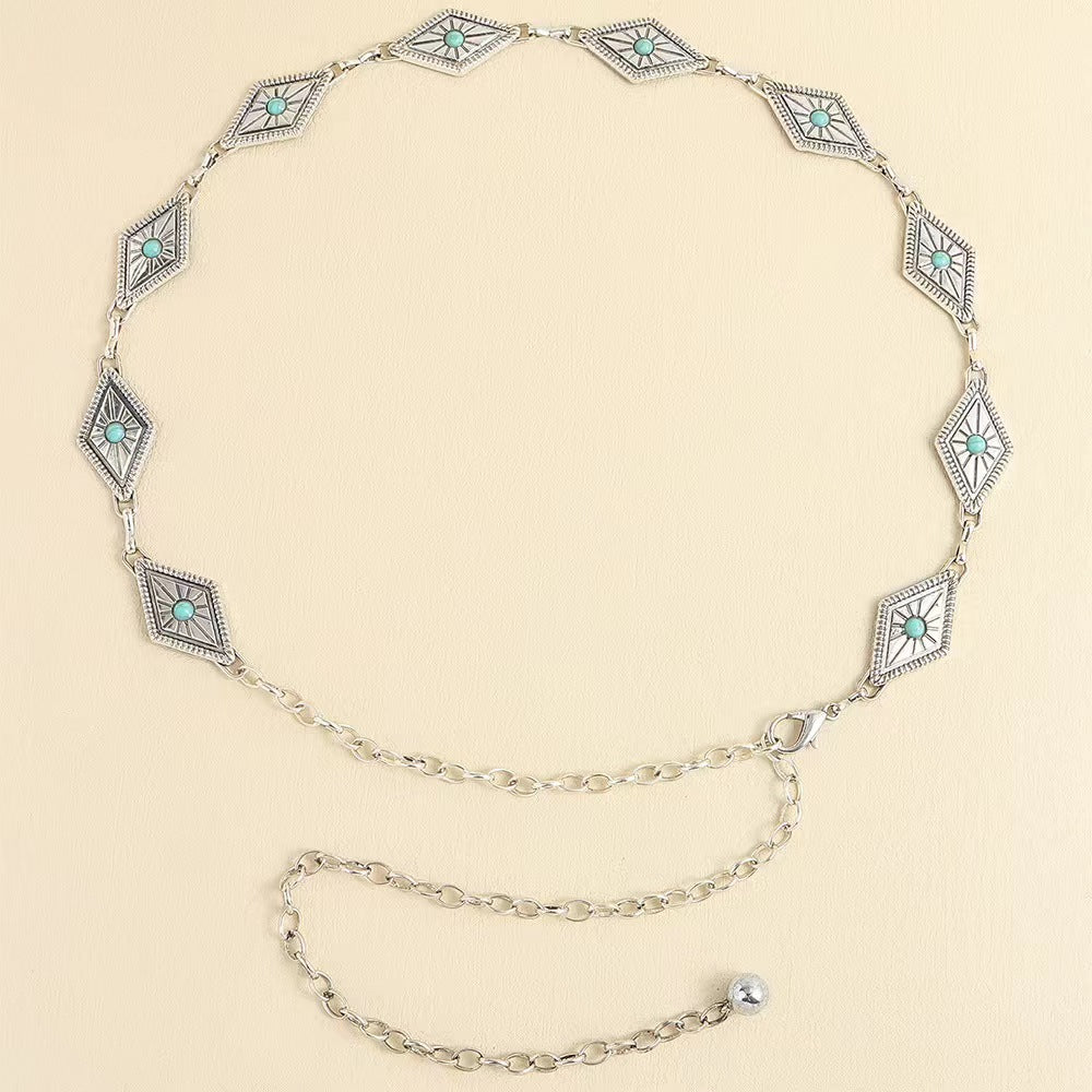 Women's Waist Chain With Skirt Bohemian Style Slim Chain Belt - O Retalho