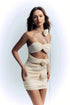 Vestido de Verão Elegante para Mulheres com Decote Halter Francês Oco em Três Dimensões - O Retalho