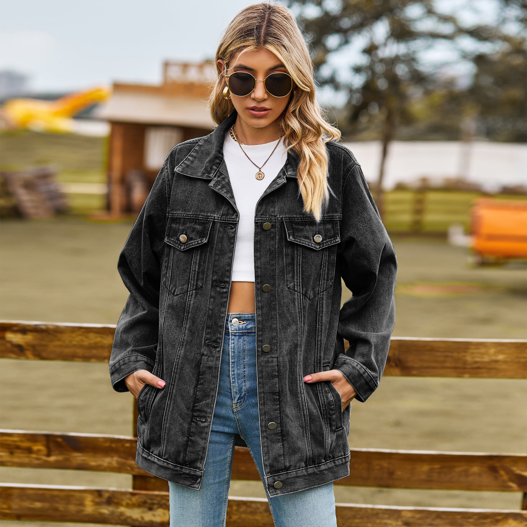 Versatile Classic Retro Classic Loose Denim Jacket - O Retalho