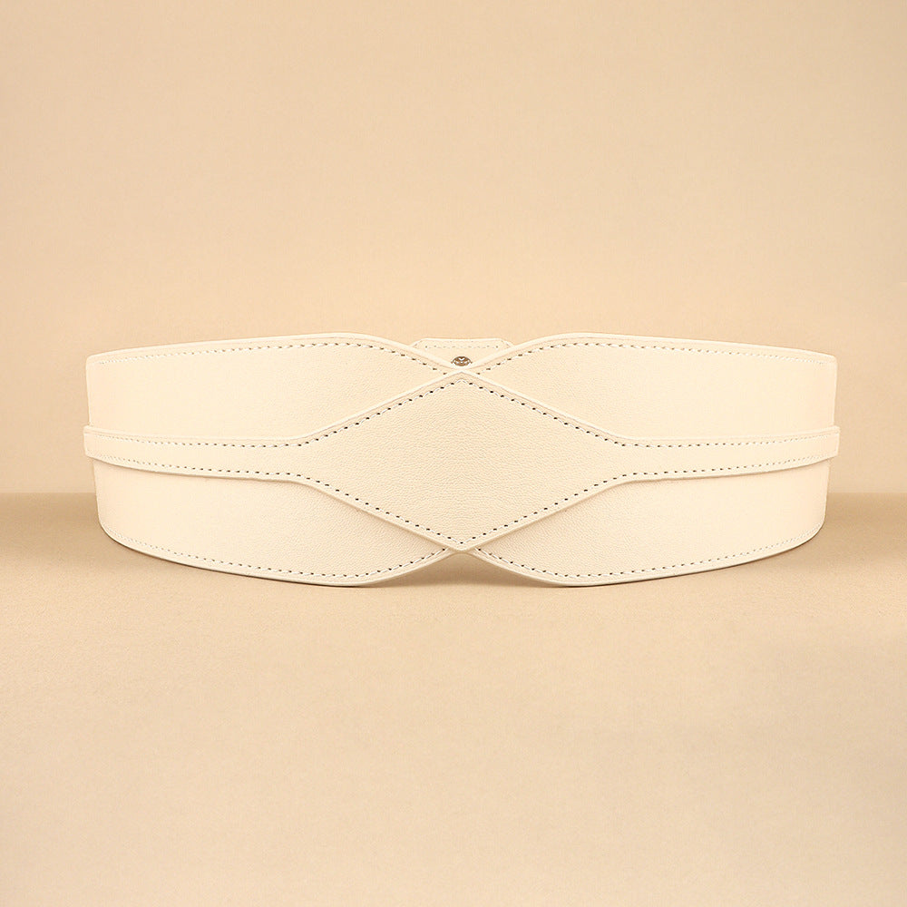 Simple Wide Waist Seal Elastic Versatile Belt Ladies - O Retalho
