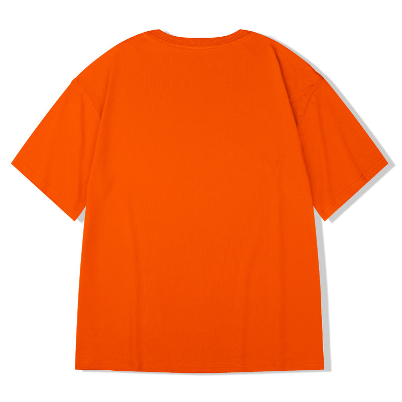 T-shirt de Algodão Manga solta curta de cor sólida - O Retalho