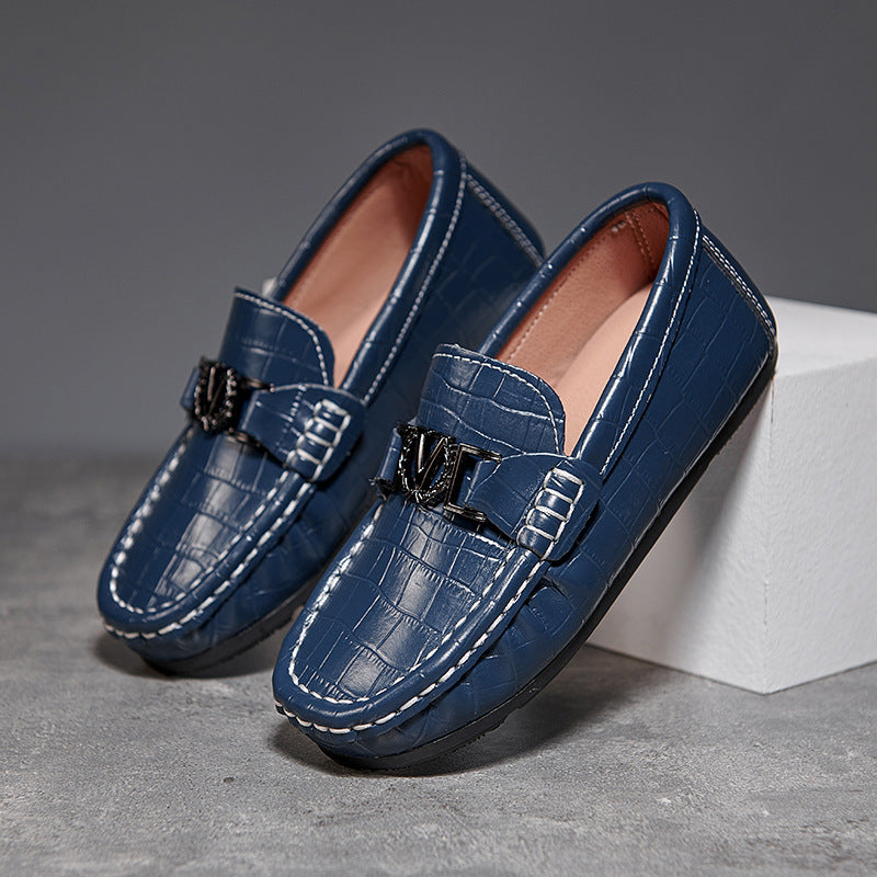 Sapatos Infantis Peas - Sapatos de Couro Deslizantes para Crianças - O Retalho