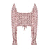 Top cropped floral com ombros à mostra - O Retalho