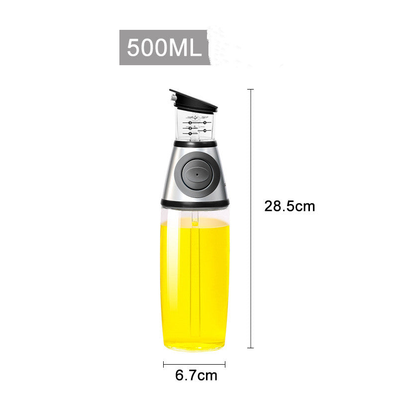 Garrafa de Vidro Medidora de 500ml - Garrafa de Óleo e Molho de Soja para Utensílios de Cozinha - O Retalho