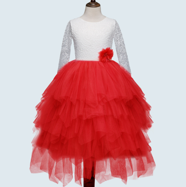 vestido de renda infantil de princesa - O Retalho