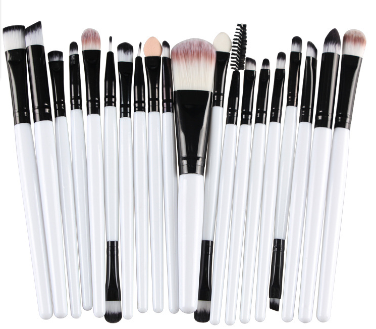 Conjunto de pincéis de maquiagem: pincel para pó solto, pincel de blush e pincel de sombra. - O Retalho