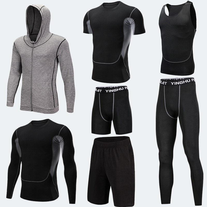 Conjunto de Roupas Esportivas para Corrida Masculina - 7 Peças para Corrida, Basquete e Academia - O Retalho