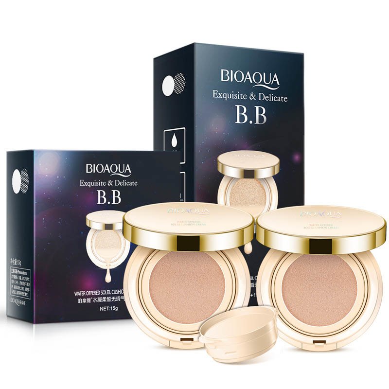Bioaqua Almofada de Ar BB Creme 3 Cores Corretivo Hidratante Fundação Clareamento Maquiagem Impecável de Beleza Facial - O Retalho
