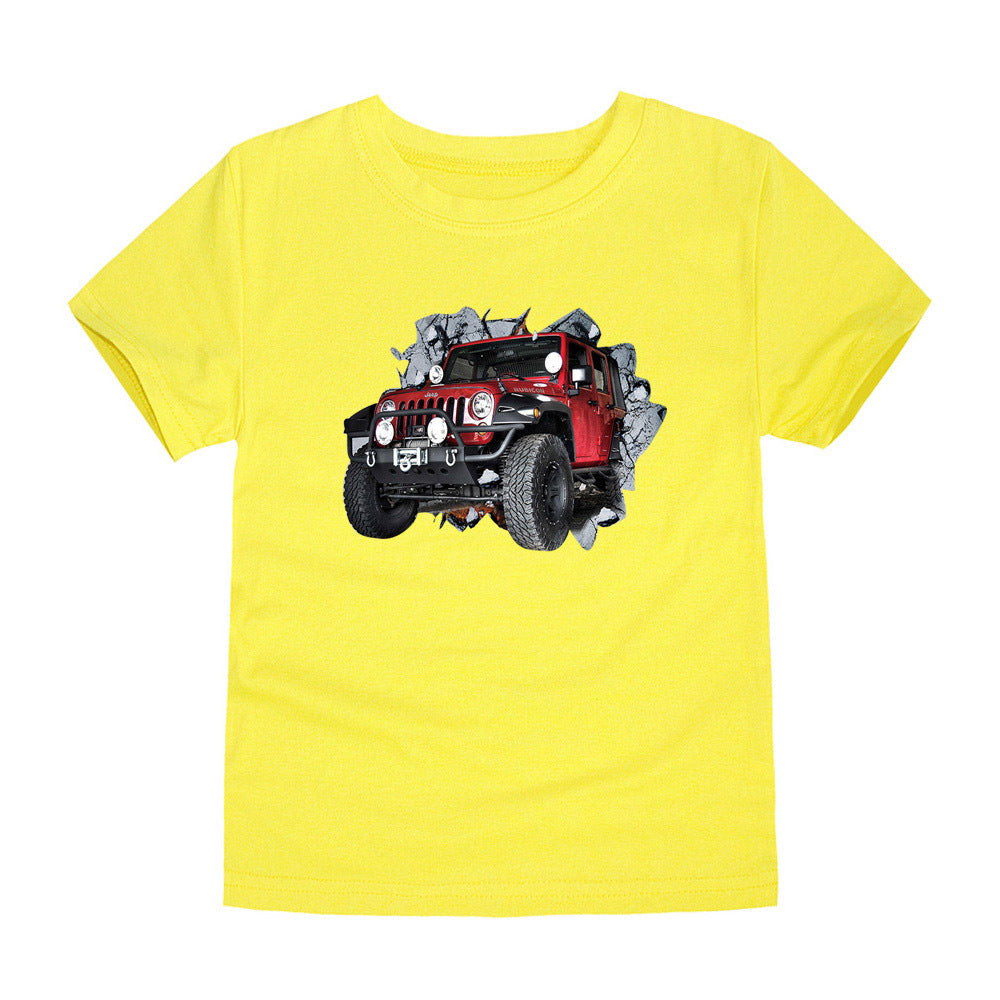 Camiseta De Algodão De Manga Curta Para Meninos E Meninas - O Retalho