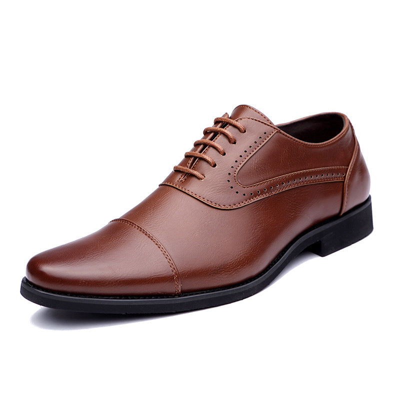 Sapatos de couro casuais de moda simples e tendência para homens - O Retalho