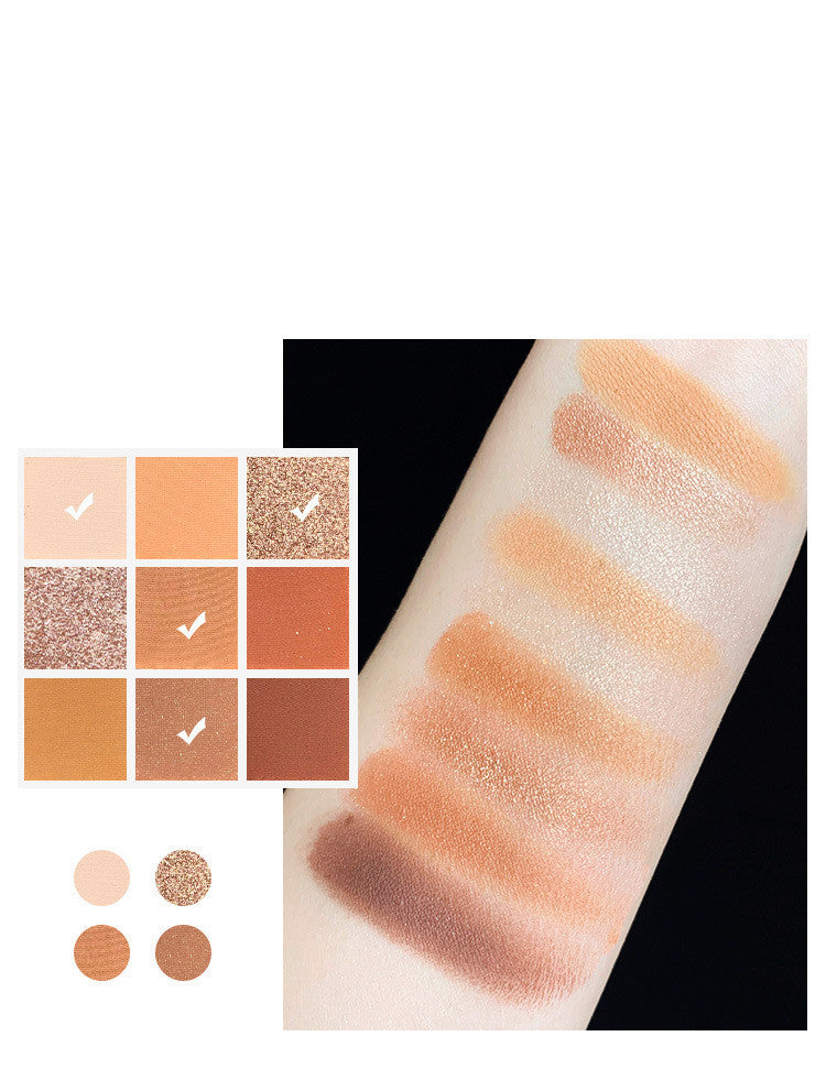 9 Cores Paleta de Maquiagem Matte Cintilante Sombra de Olho Pigmentada em Pó - O Retalho
