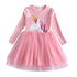 vestidos elegantes para meninas com desenho de unicórnio - O Retalho