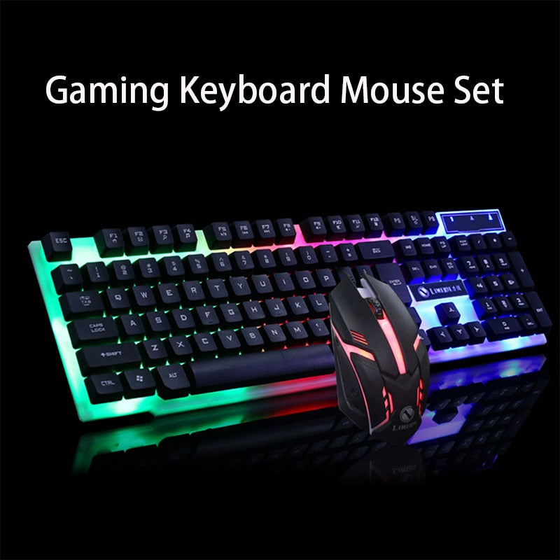 Conjunto brilhante de mouse e teclado para jogos GTX300 CF LOL - O Retalho