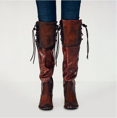 New product square heel mid-heel high boots women - O Retalho