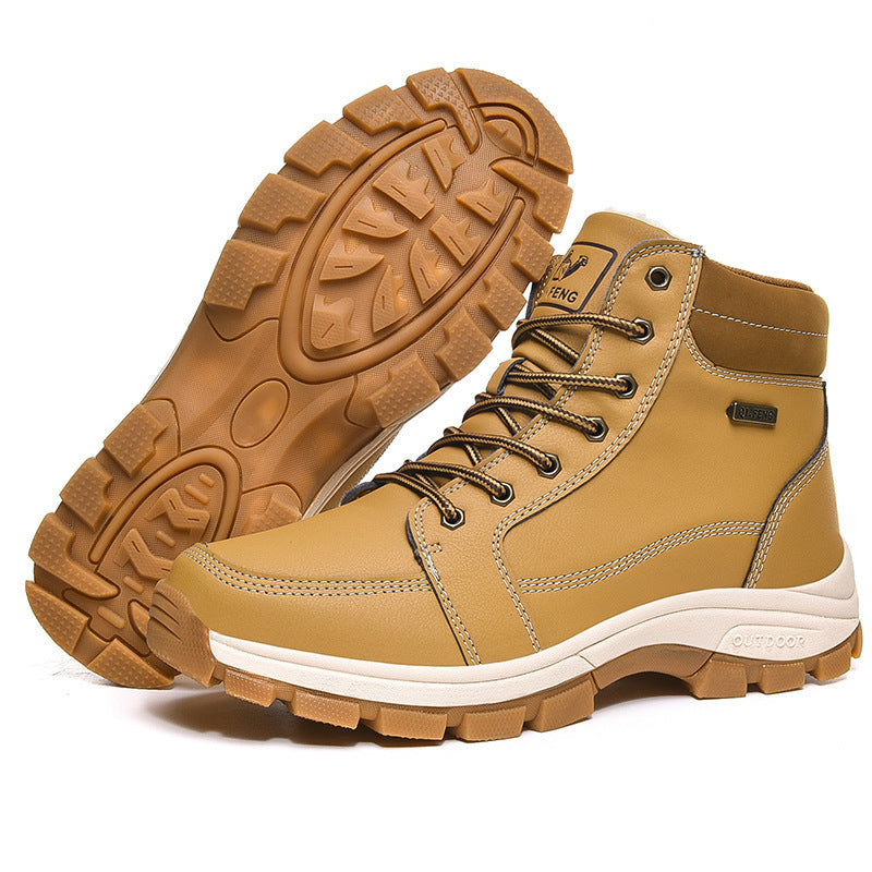 Botas masculinas de couro antiderrapante - O Retalho