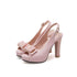 Sapatos femininos de salto alto com laço - O Retalho