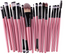 Conjunto de pincéis de maquiagem: pincel para pó solto, pincel de blush e pincel de sombra. - O Retalho