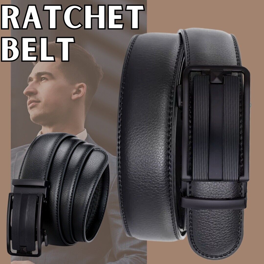 Men's Ratchet Belt Leather Mens Belt With Slide Buckle Ratchet Belts For Men USA - O Retalho