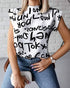 Blusa de manga curta com estampa - O Retalho