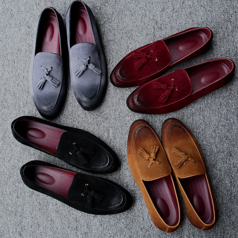 sapatos casual mocassins veludo masculinos - O Retalho