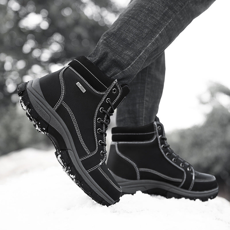 Botas masculinas de couro antiderrapante - O Retalho